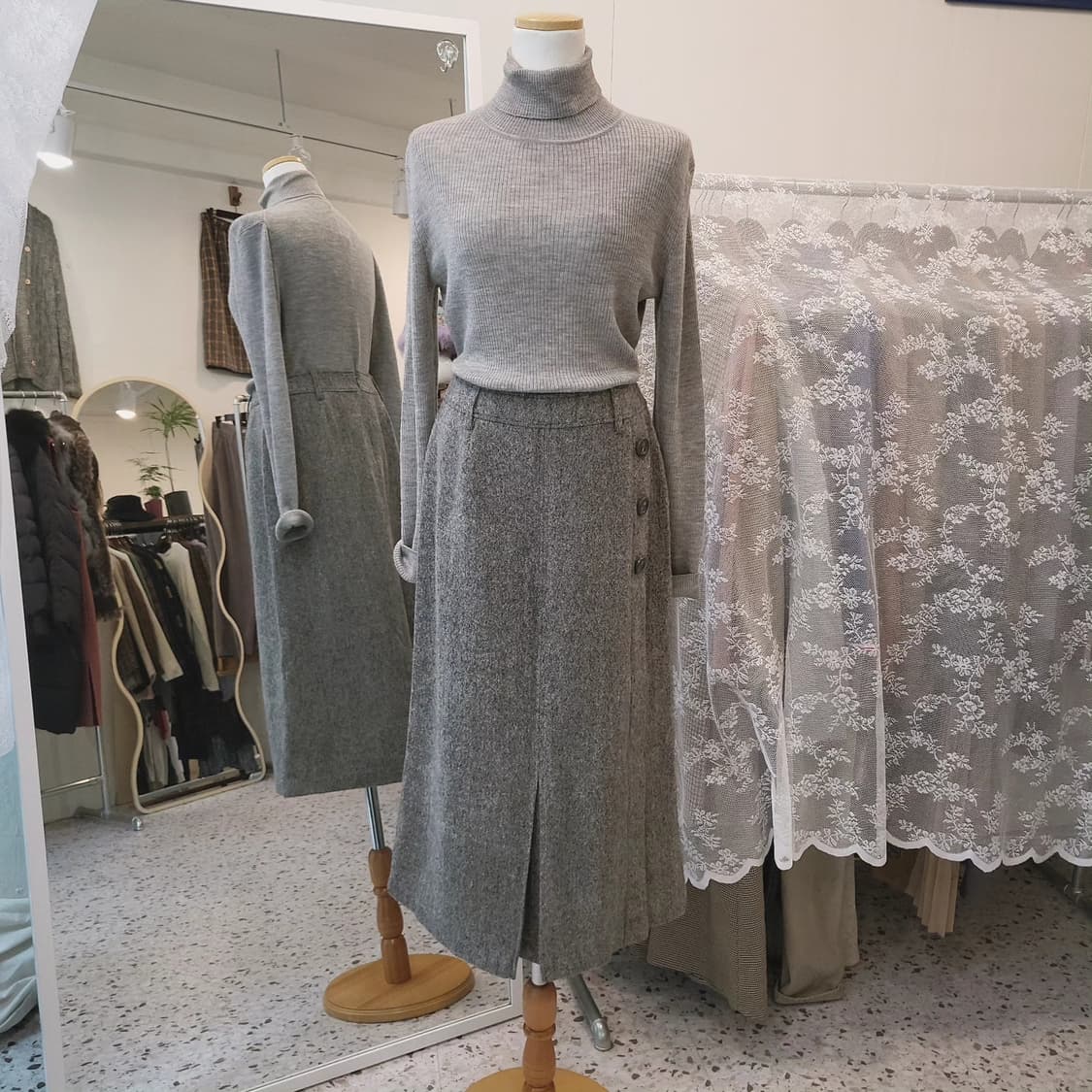 멜란지그레이 앙고라울스커트 상품이미지2