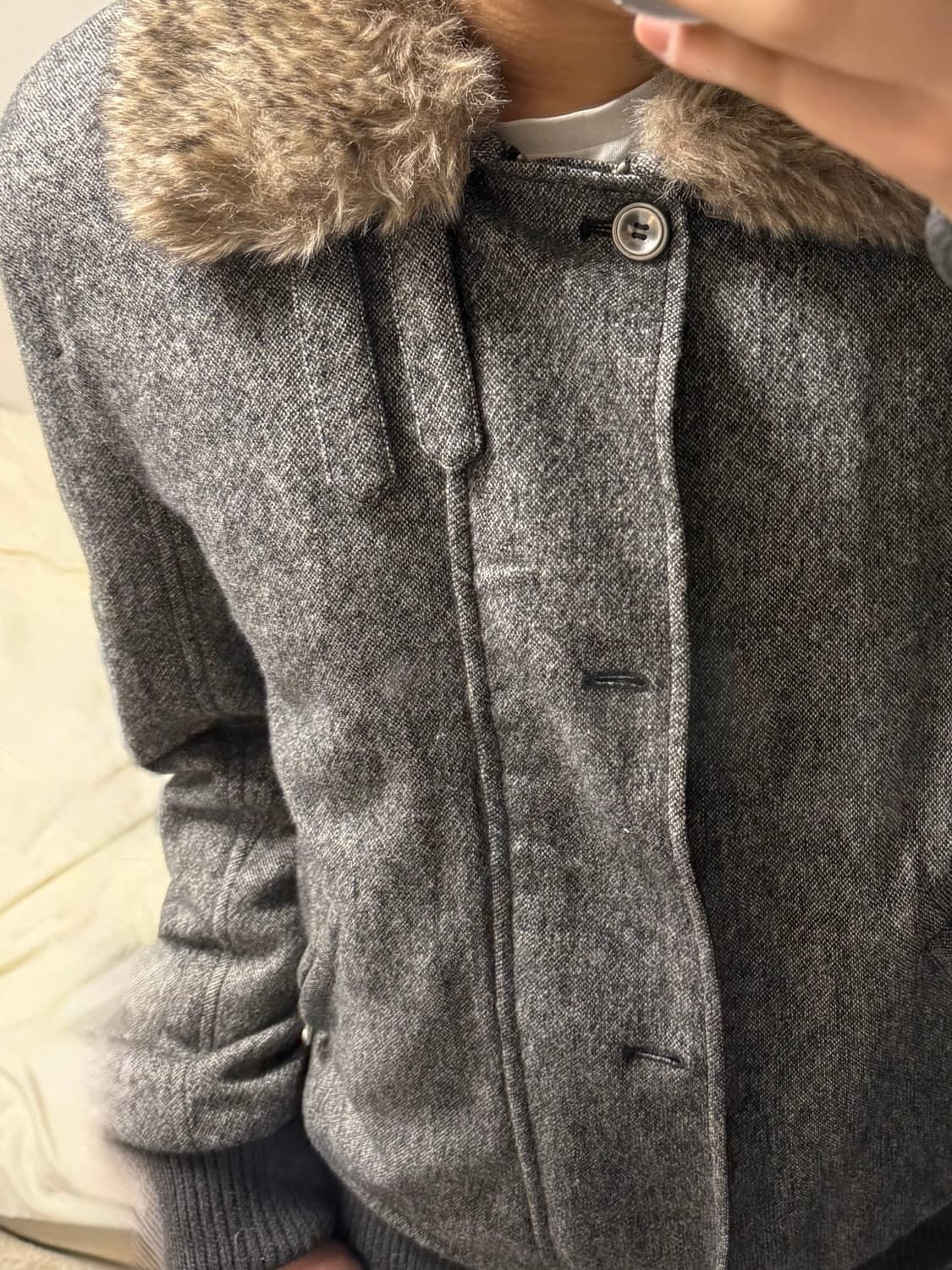 아르마니 익스체인지 퍼 칼라 자켓 상품이미지1