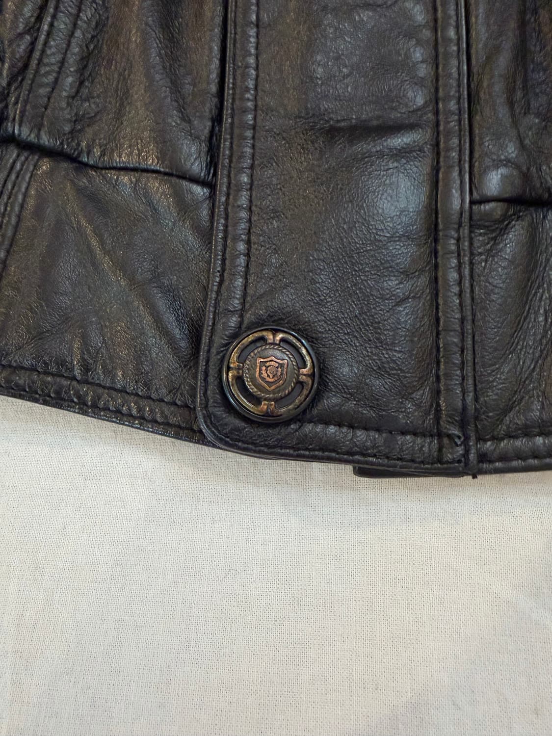 빈티지 카우레더 소가죽 봄버자켓 블랙 상품이미지2