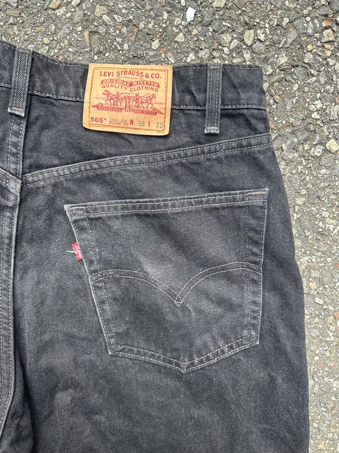 빈티지 90s 리바이스 565 블랙 데님 팬츠  상품이미지3
