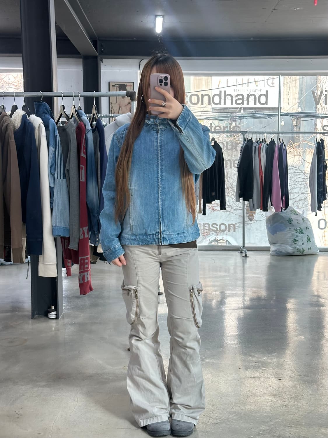 빈티지 락시크 넥버클 데님자켓 상품이미지3