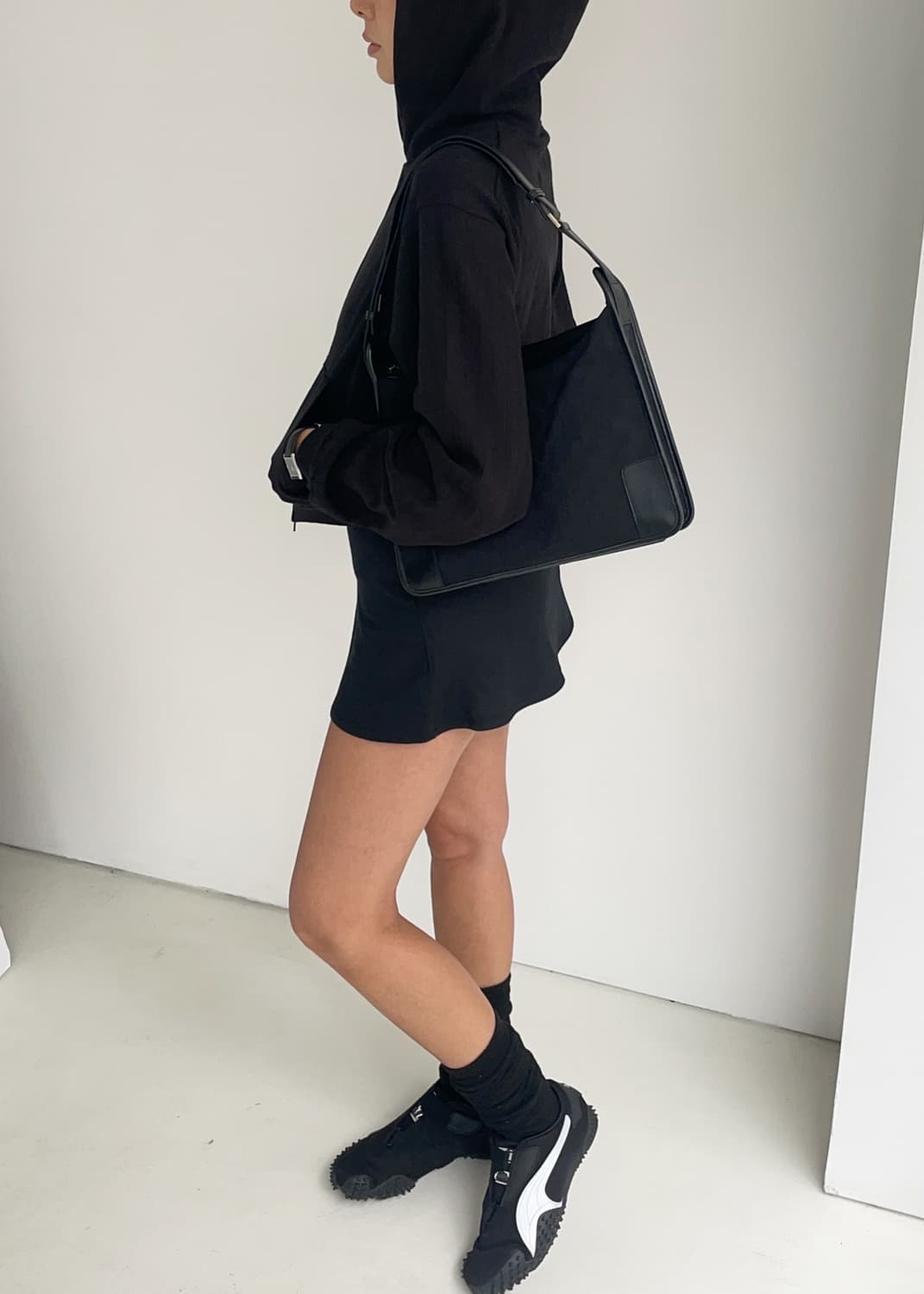 261 EYELET RIB LIGHTWEIGT 후디 블랙 상품이미지1