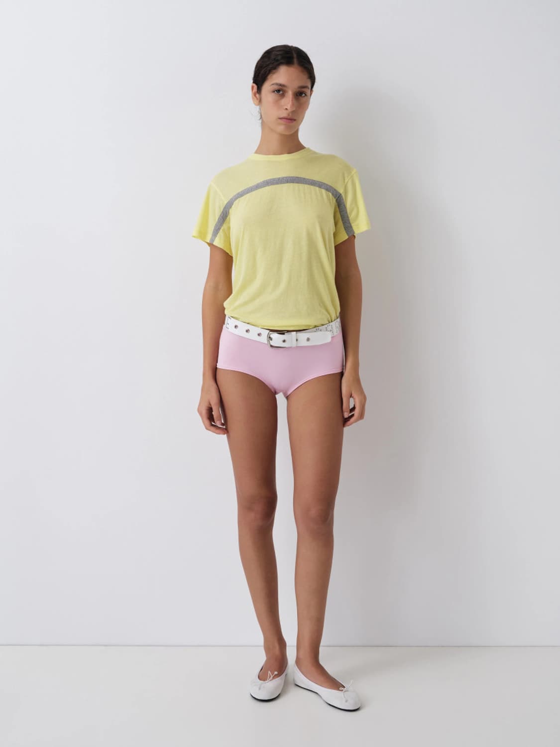 [L,XL]기마구아스 Thomas 라인 티셔츠/옐로우 상품이미지6