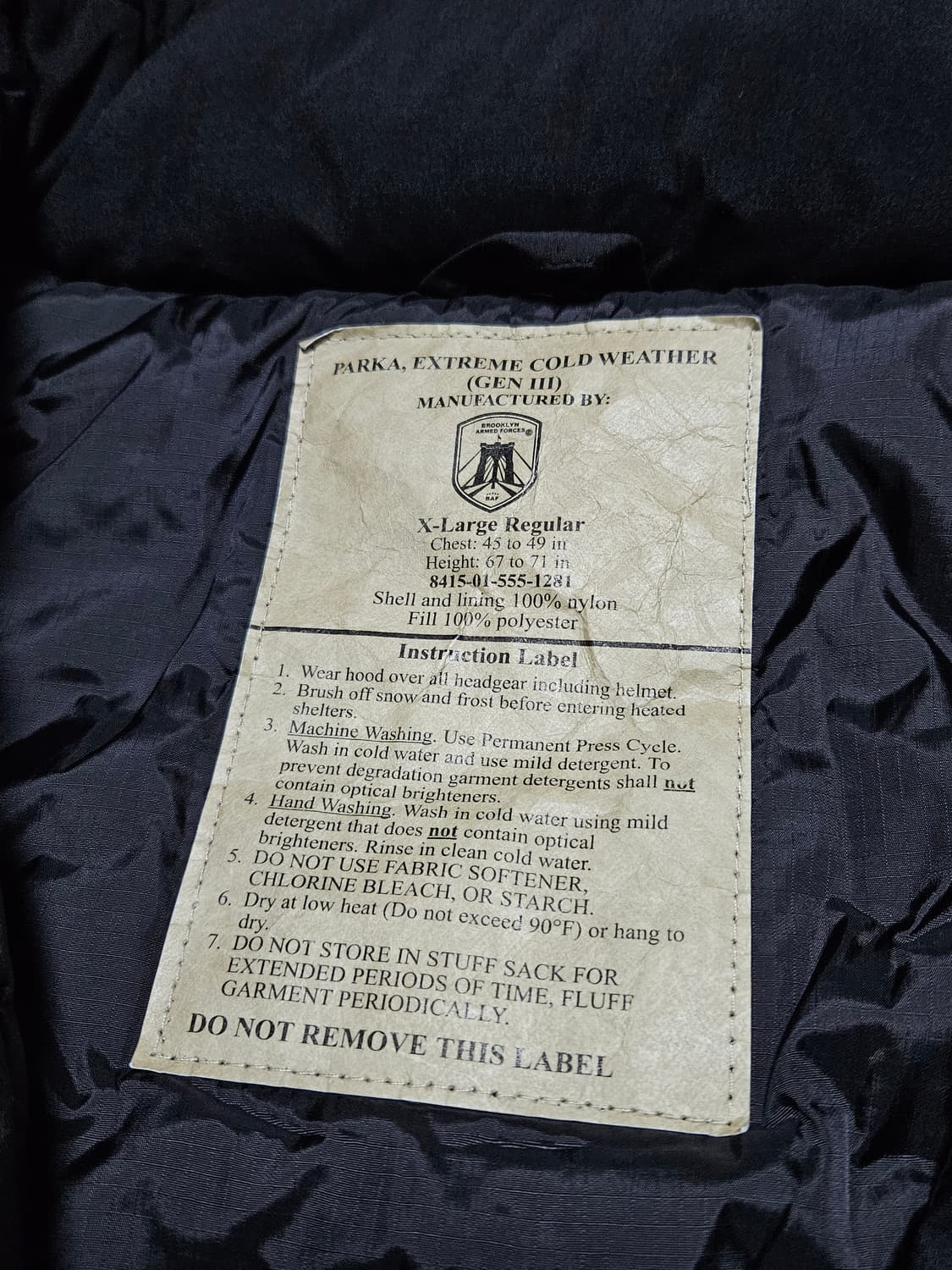 미군 프리마로프트 레벨 7 BAF 패딩 상품이미지3