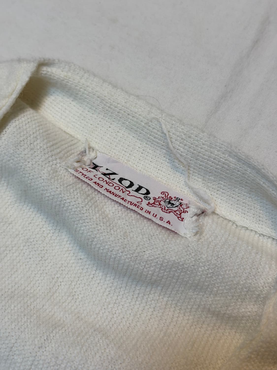 70s IZOD 라코스테 아카이브 니트 가디건 화이트 상품이미지3