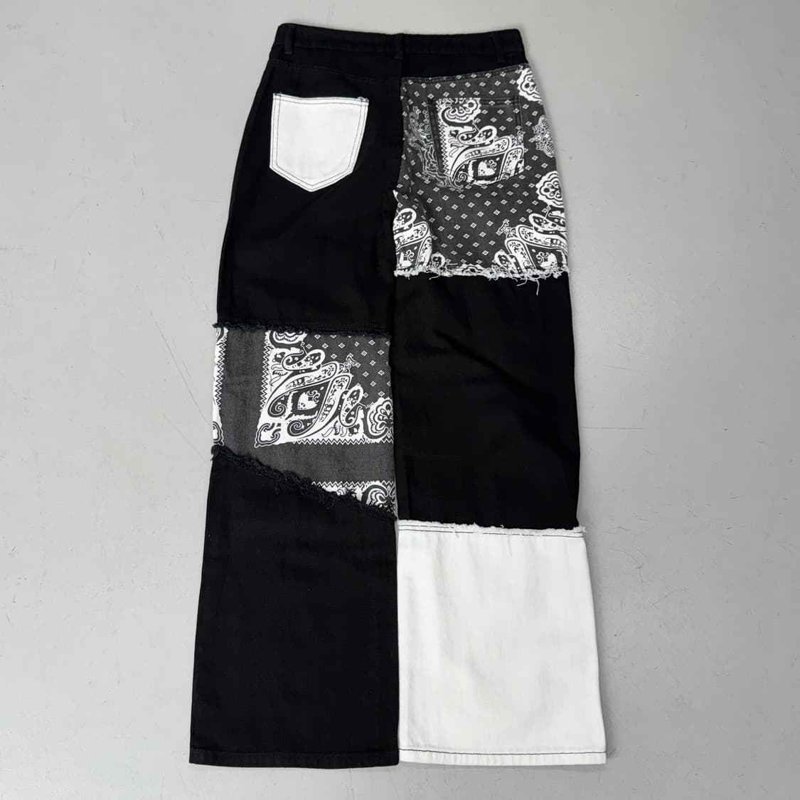 반다나 패치워크 리메이크 와이드 팬츠 상품이미지3