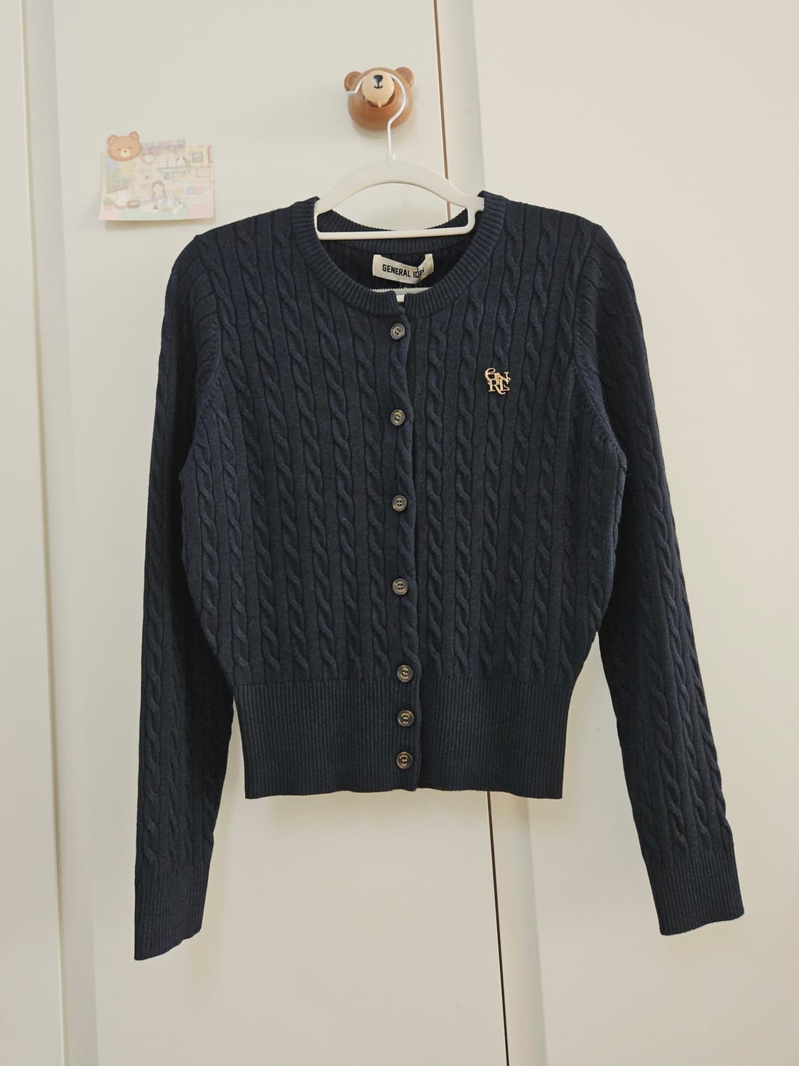 [새상품] 제너럴아이디어 시그니처 슈퍼파인 울 케이블 니트가디건 상품이미지4