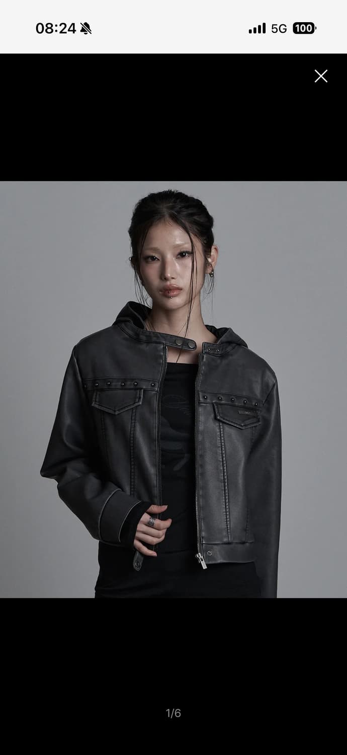 애즈유아 트릭 레더 후디 가죽 자켓 상품이미지1