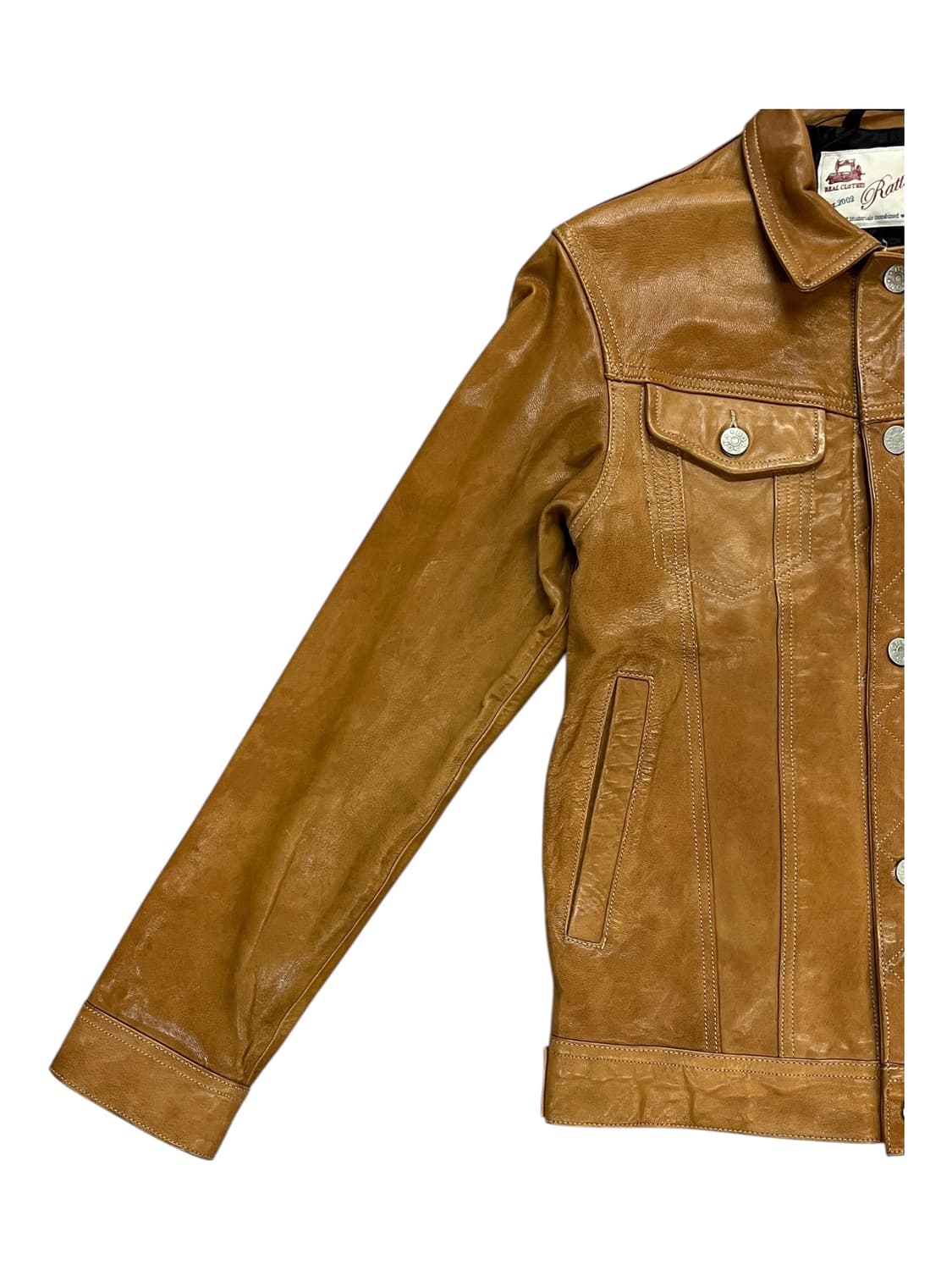 밥슨 카라 버튼 레더 자켓 카멜 S #csz1966 상품이미지6