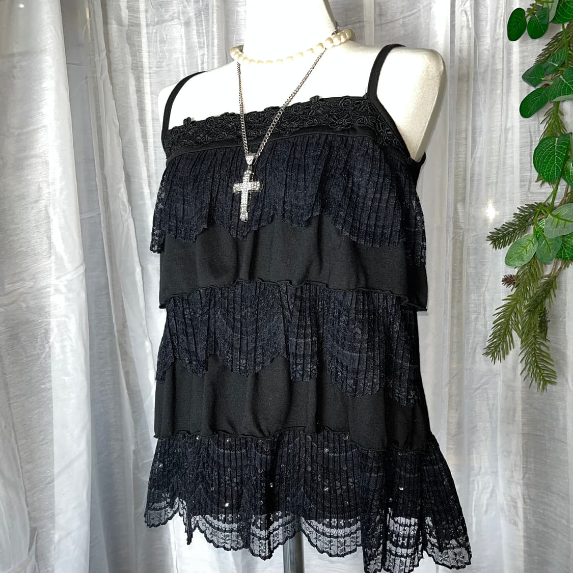 고스 펑크 레이스 나시탑 상품이미지4