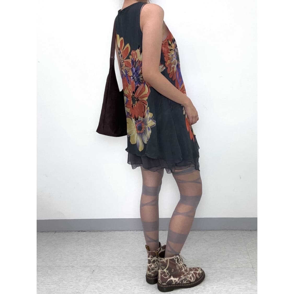 빈티지 플로럴 슬리브리스 원피스 상품이미지4