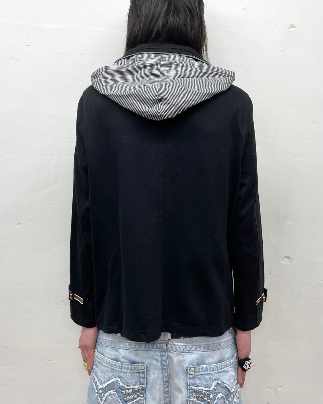 high-neck hoodie black jacket 상품이미지3
