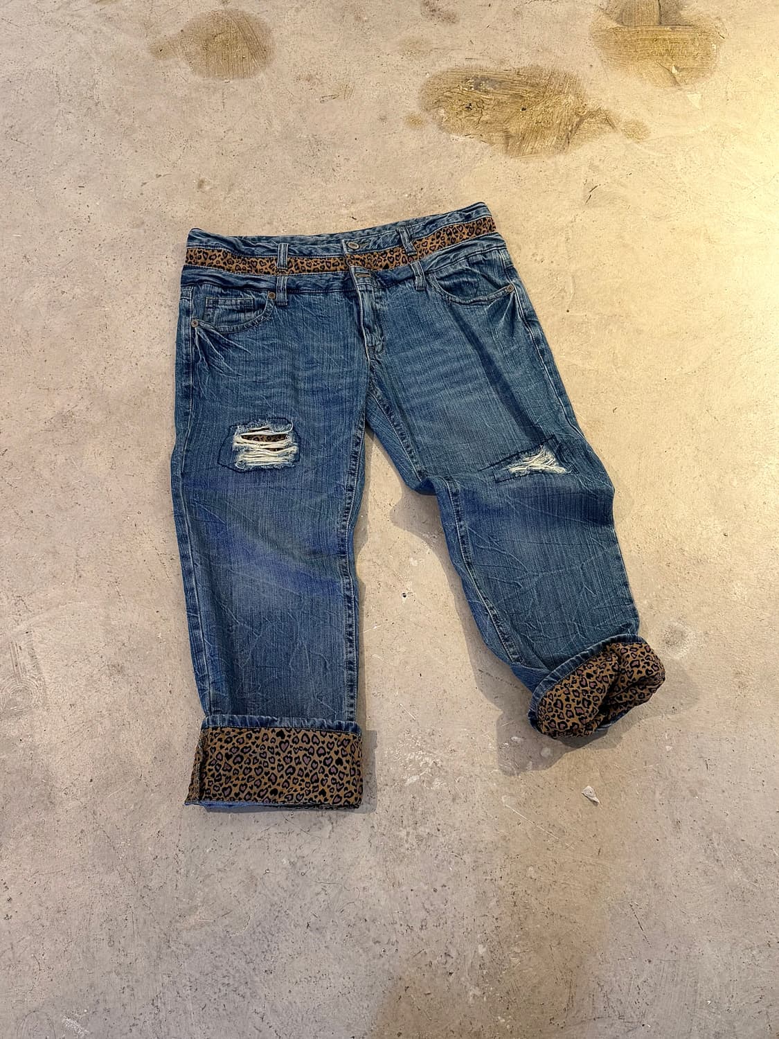 Leopard Point 2 Belt Big Denim Pants 상품이미지1