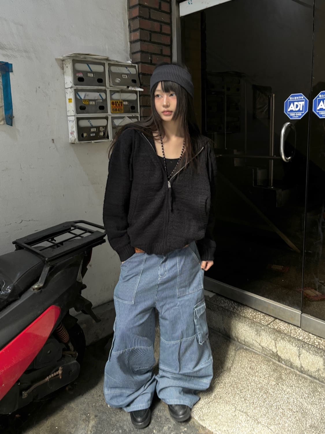 *Pre order [unisex] 플로우 투웨이 니트 후드집업(2co) 상품이미지2