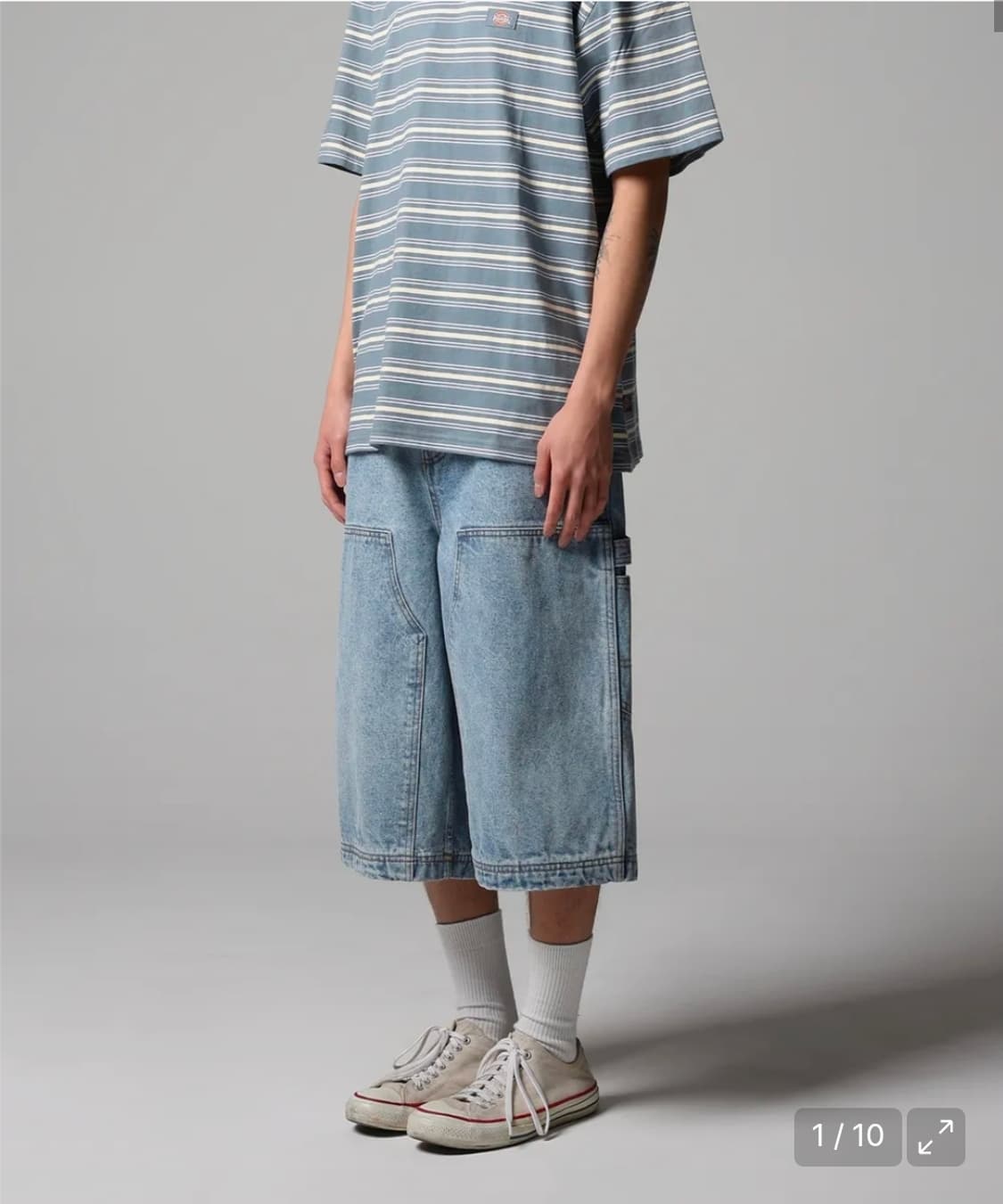 더블니 카펜터 데님 쇼츠 Light Blue 상품이미지1