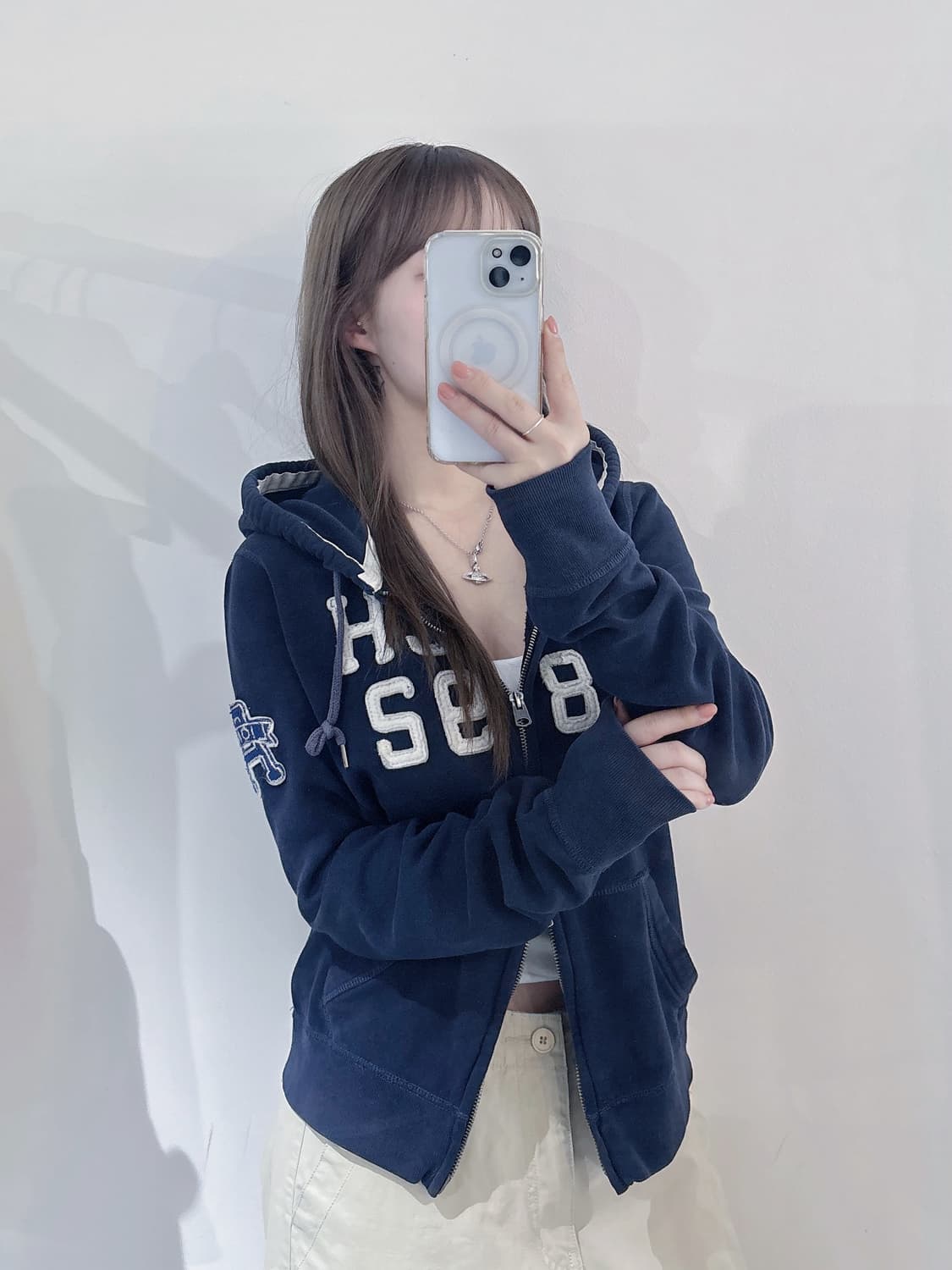 아베크롬비 빅로고 투웨이 후드집업 상품이미지1