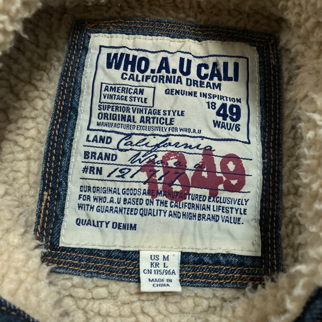 후아유 캘리포니아 체크 데님 양털 자켓 상품이미지4