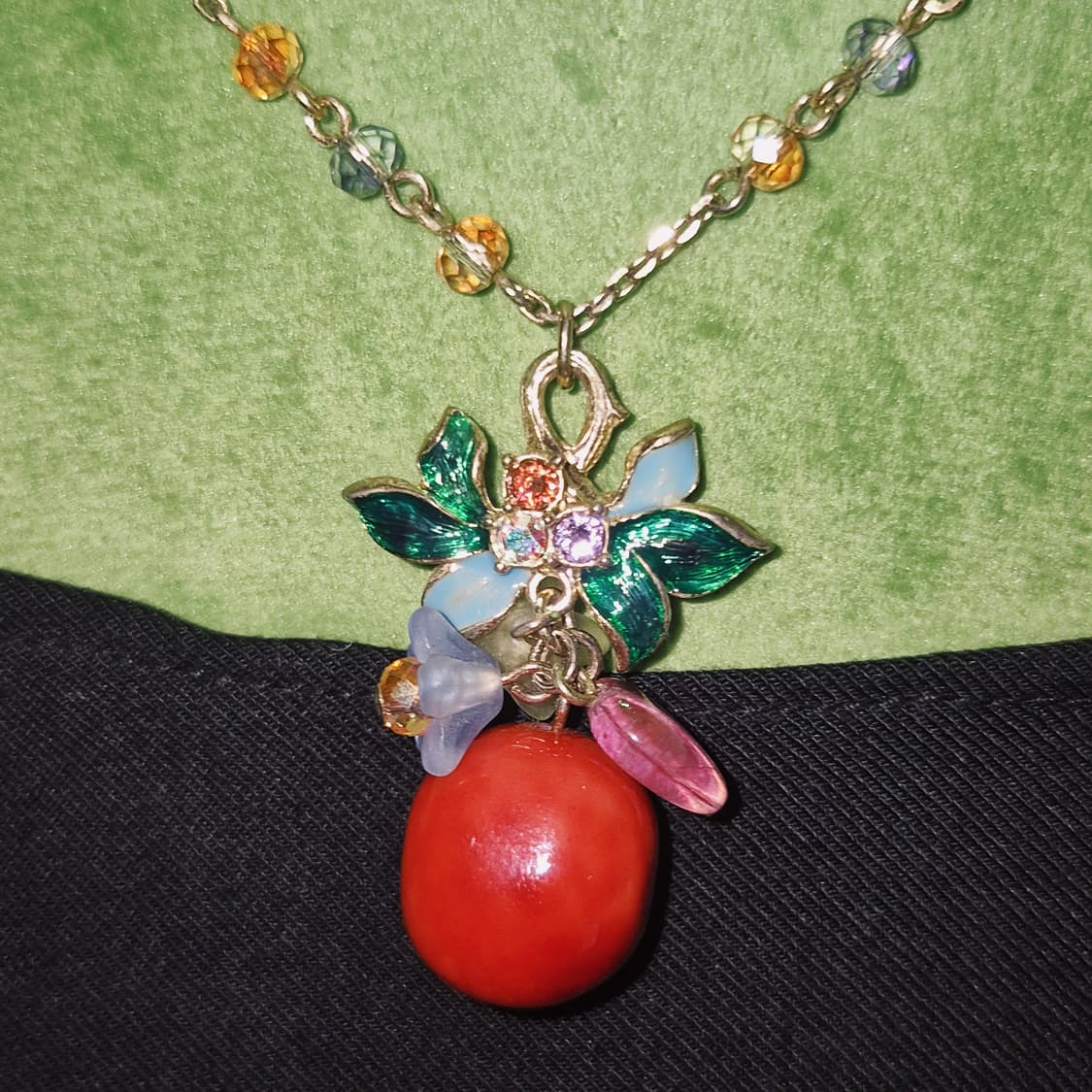 07s 안나수이 빅 체리&꽃잎 레이어드 목걸이 상품이미지7