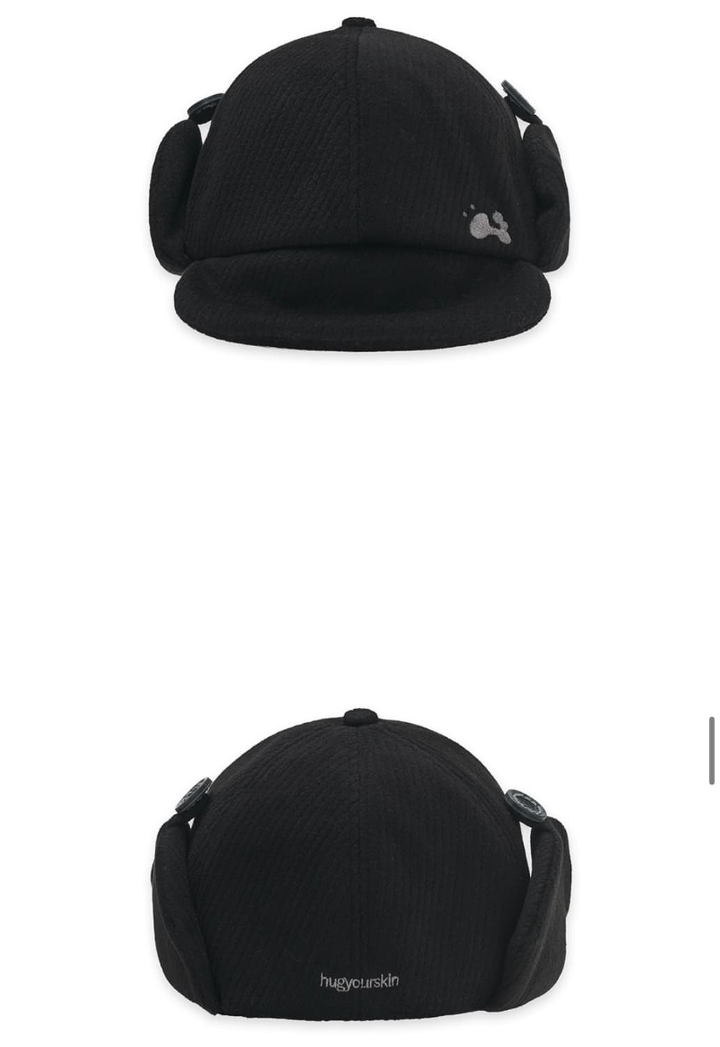 허그유어스킨 트루퍼 플랫 버튼캡 블랙 상품이미지4
