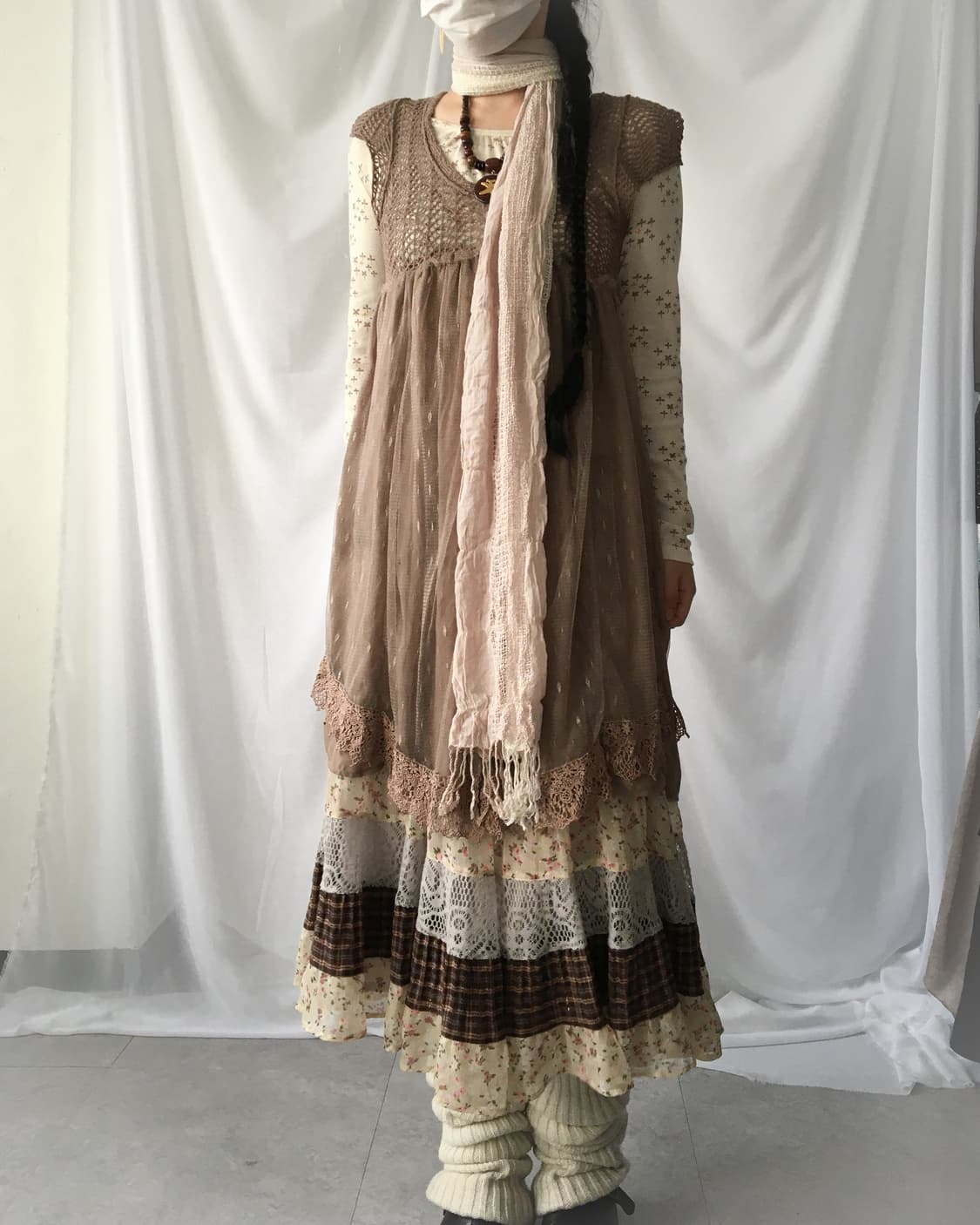 Sha layered crochet onepiece 상품이미지9