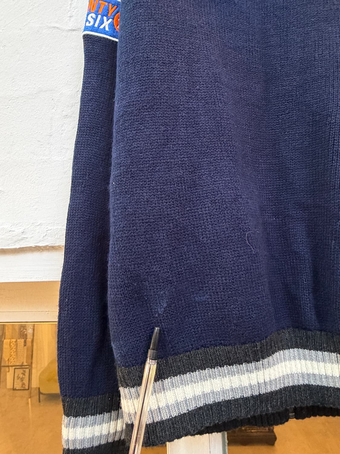 76 Lubricants 레이싱 로고 패치 니트 후드 집업 L 상품이미지8