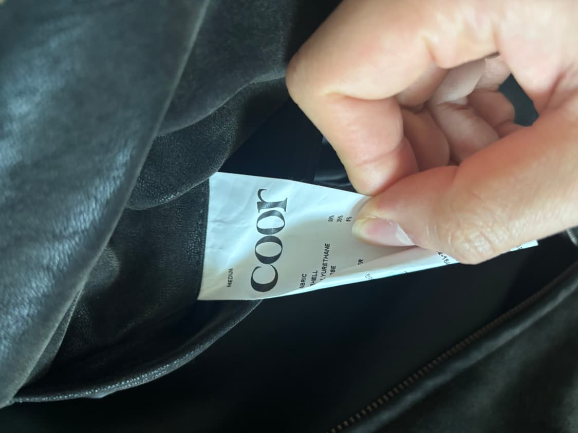 쿠어 믹스드 스웨이드 파이핑 점퍼 블랙 브라운 블루종 자켓 M 상품이미지3