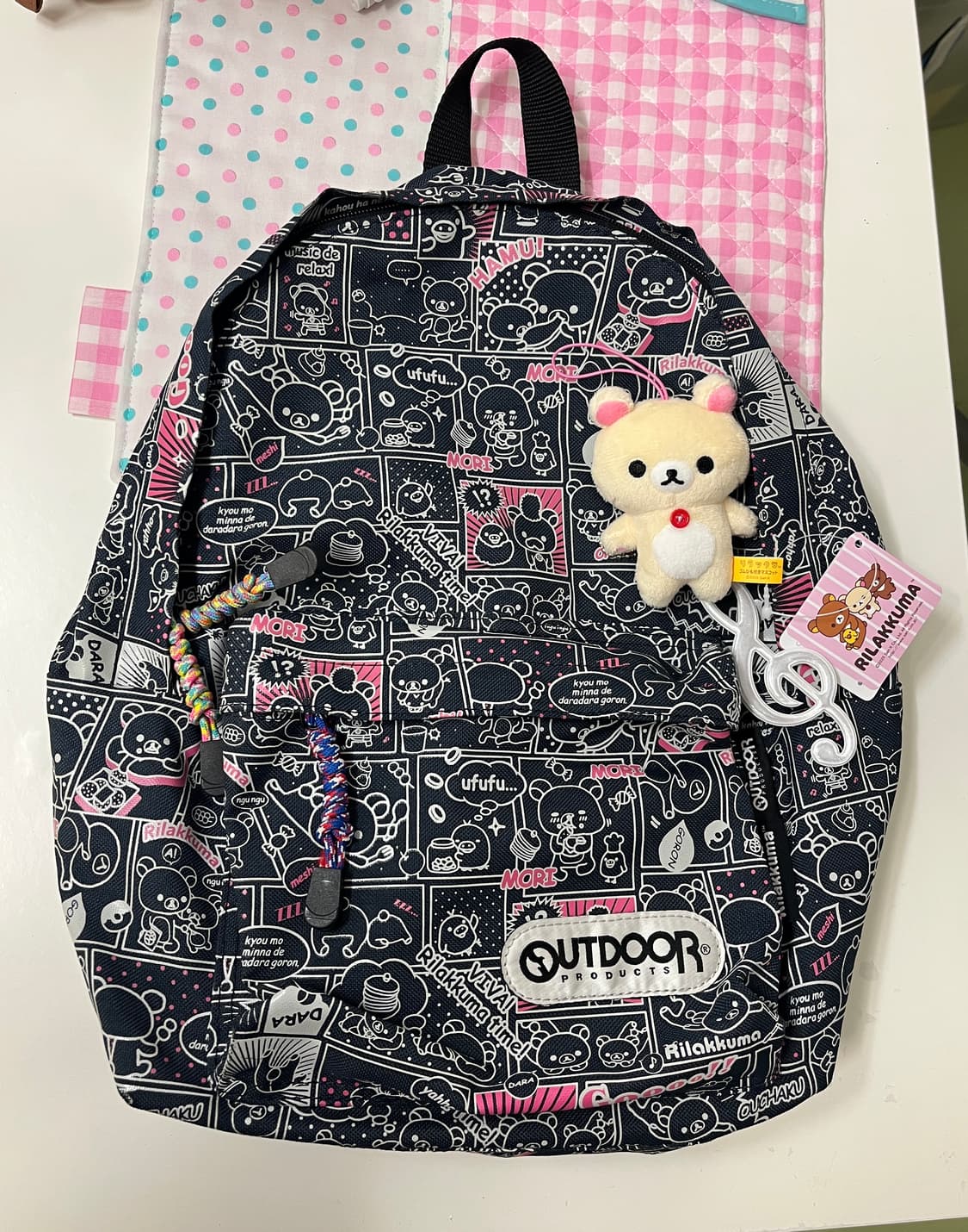 리락쿠마 카툰 백팩 🐻 다크네이비 상품이미지9