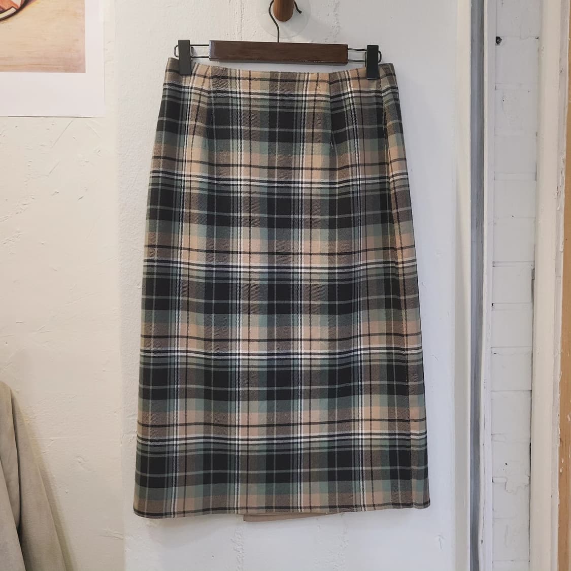 내츄럴뷰티베이직 체크 랩스커트 상품이미지6