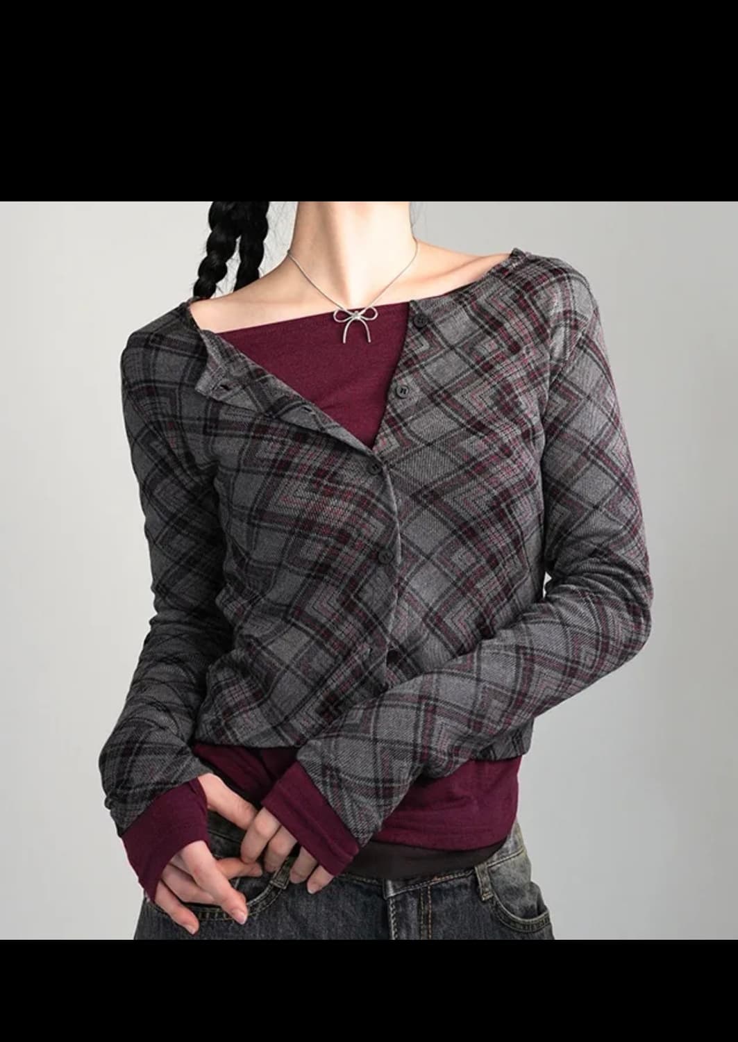 체크가디건  상품이미지1