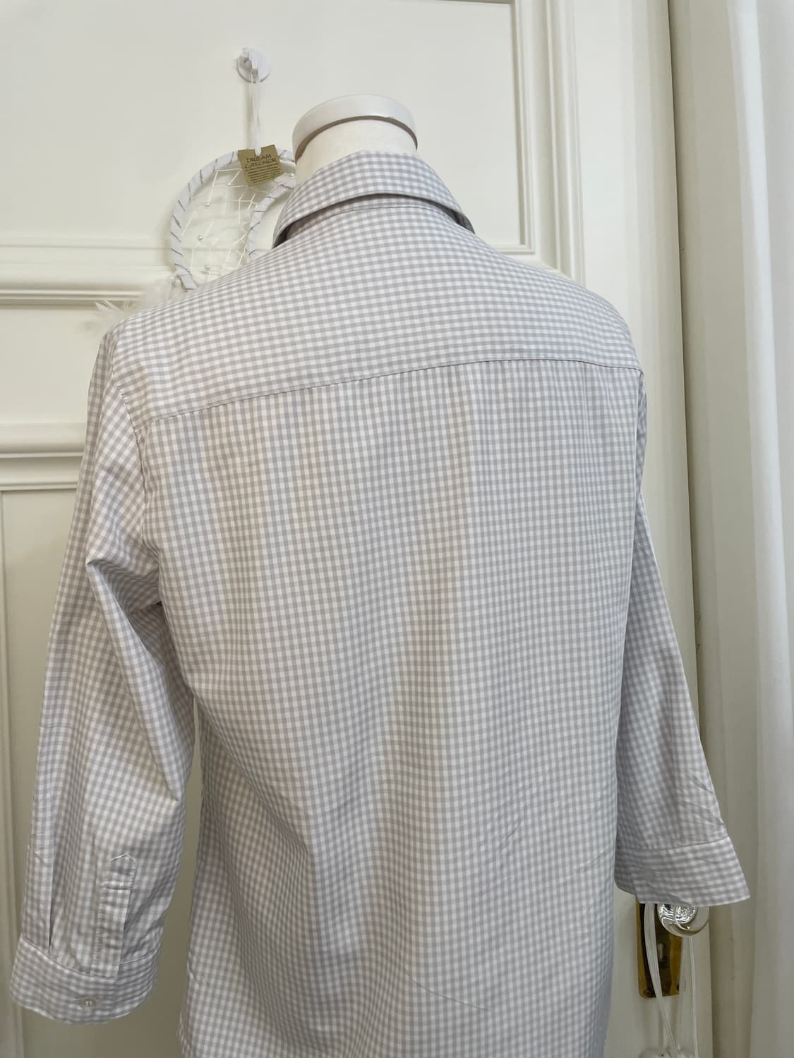 sheer gray gingham check basic shirt 상품이미지4