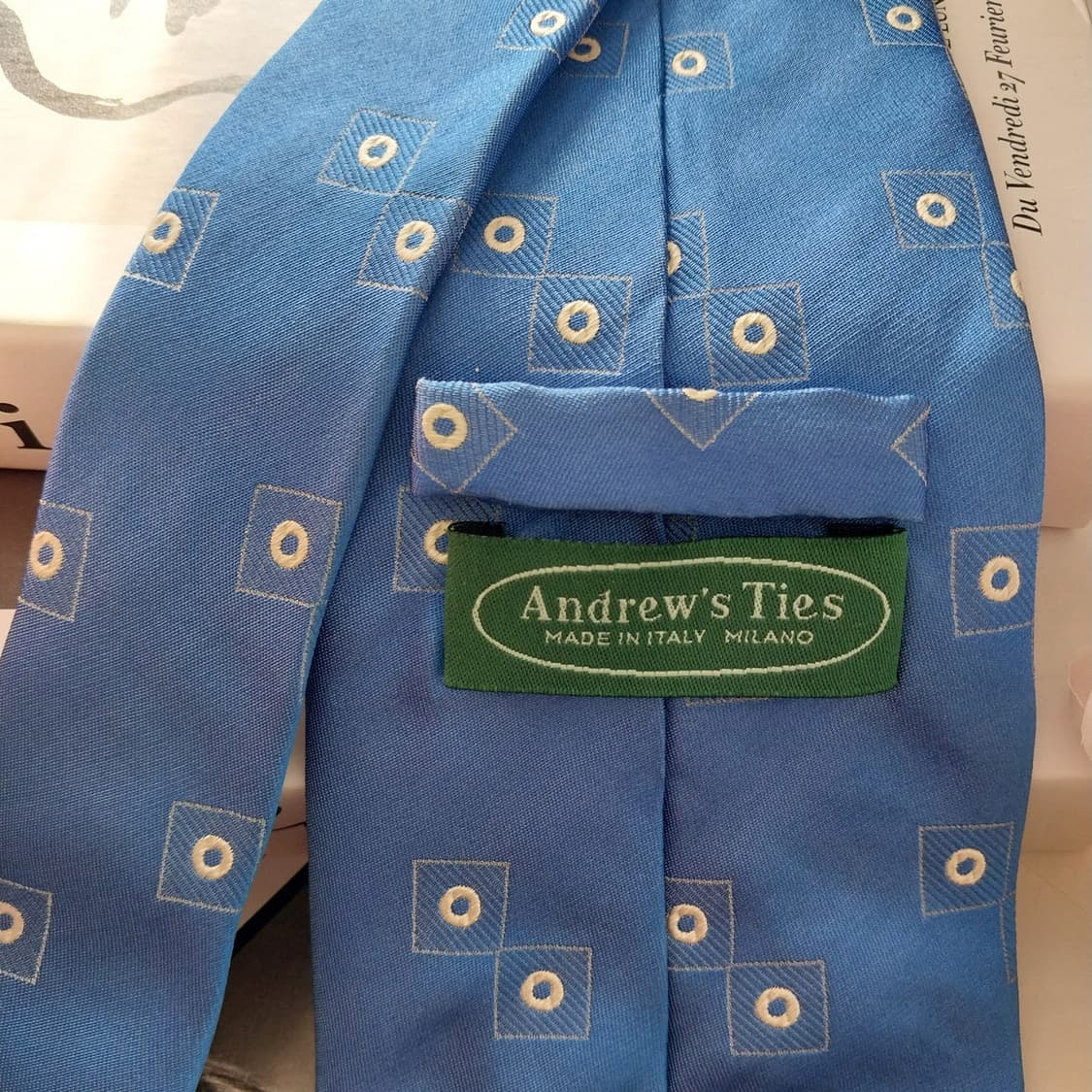 앤드류스타이 실크 블루 자카드 패턴 넥타이 9.9cm A+등급 K1354 상품이미지6