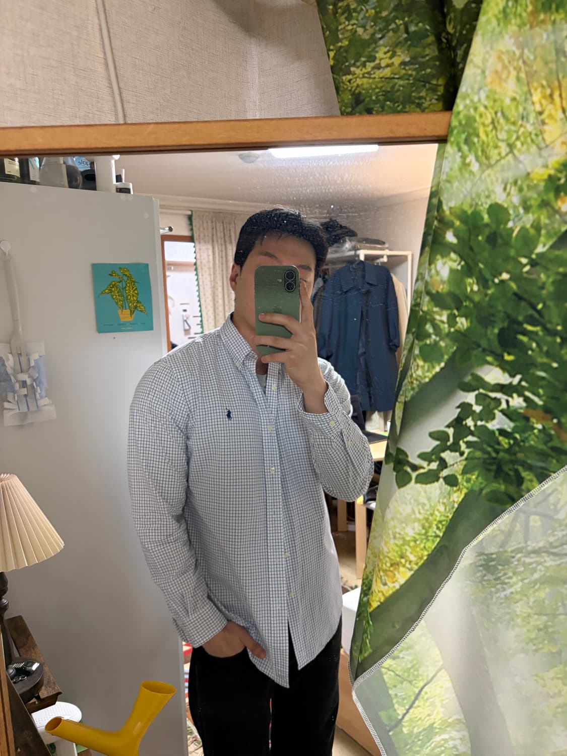 M) 폴로 랄프로렌 체크 셔츠 블루 상품이미지2