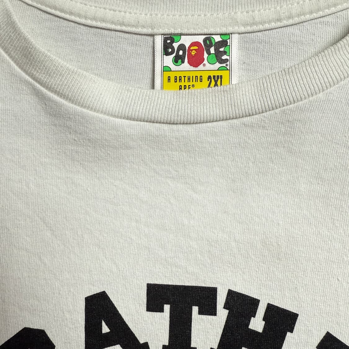 베이프 컬리지 티셔츠 화이트 XXL 상품이미지2