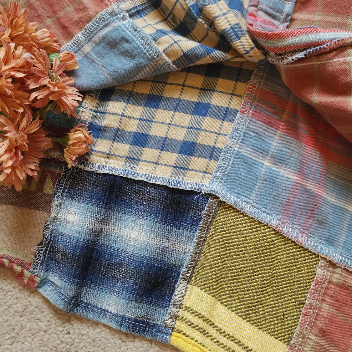 폴로 데님앤서플라이 패치워크 투포켓 체크셔츠 M 상품이미지10