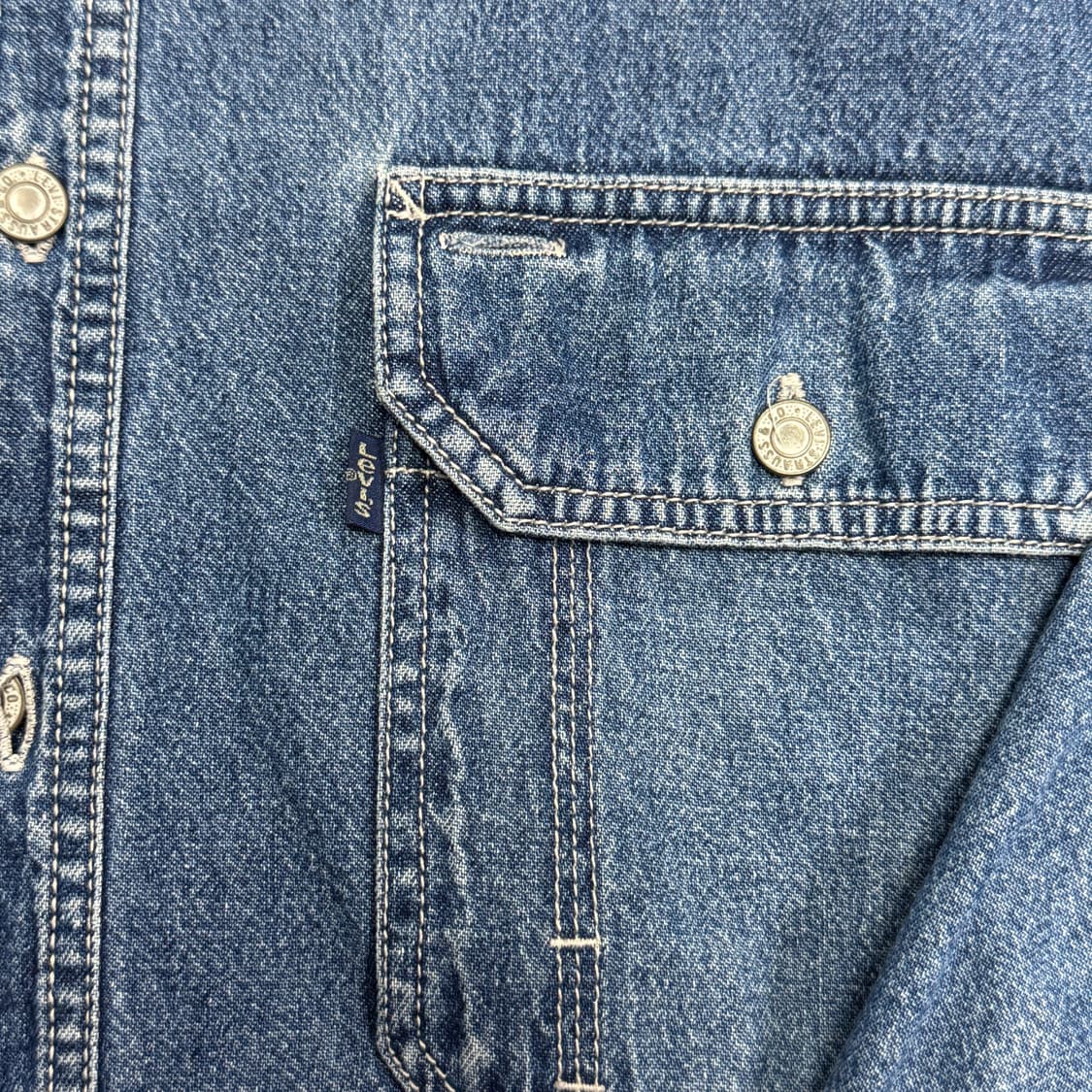 리바이스 90s 빈티지 네이비탭 셔츠 자켓 M(105) 상품이미지3