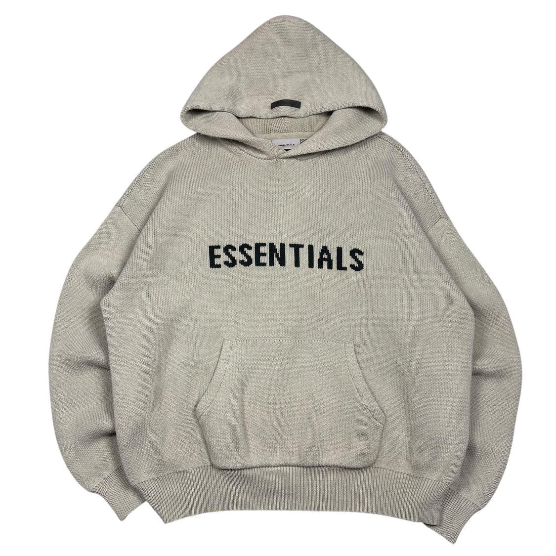 에센셜 아이보리컬러 스펠아웃로고 니트 후드티 상품이미지1