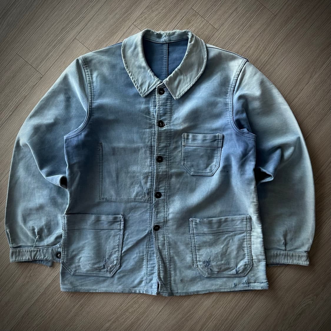 40s French Vintage Moleskin Work Jacket 상품이미지2