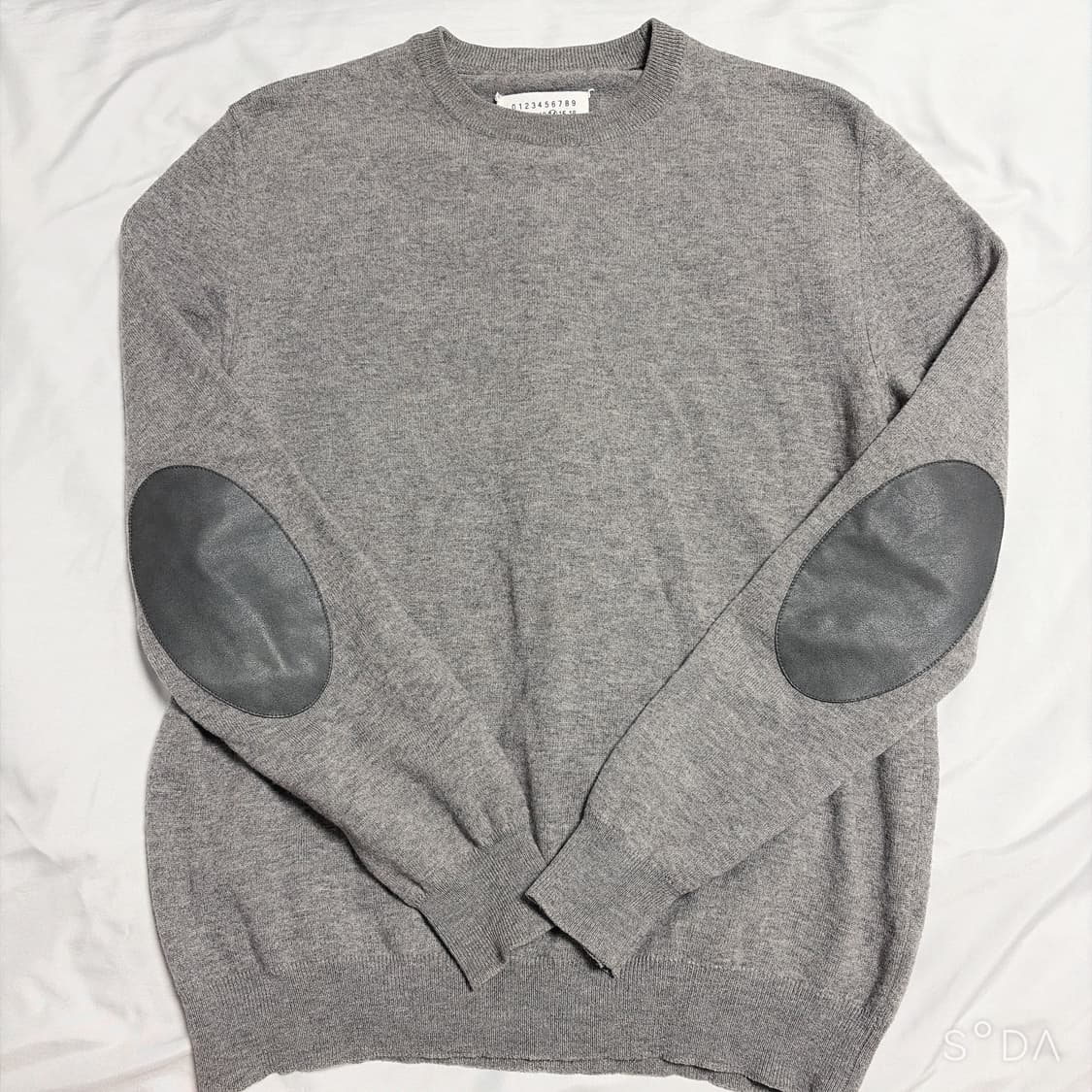 마르지엘라 엘보우 패치 니트 그레이 XL 상품이미지1