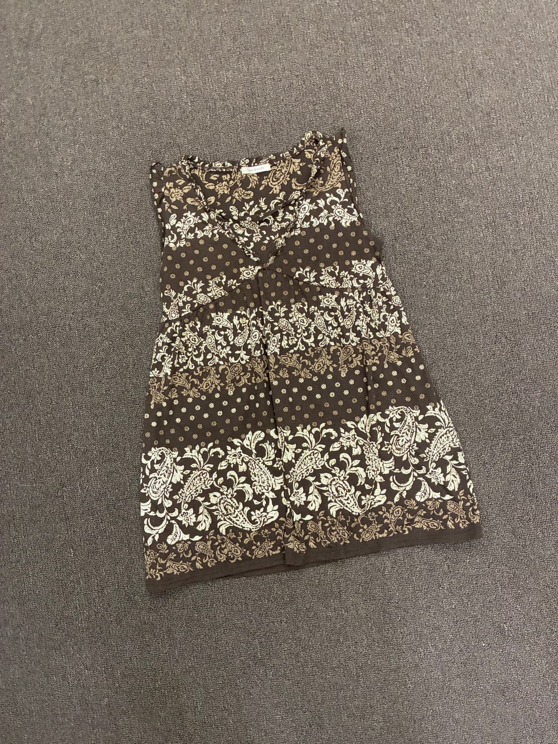 M)Japanese vintage 여성 페이즐리 패턴 슬리브리스 상품이미지3