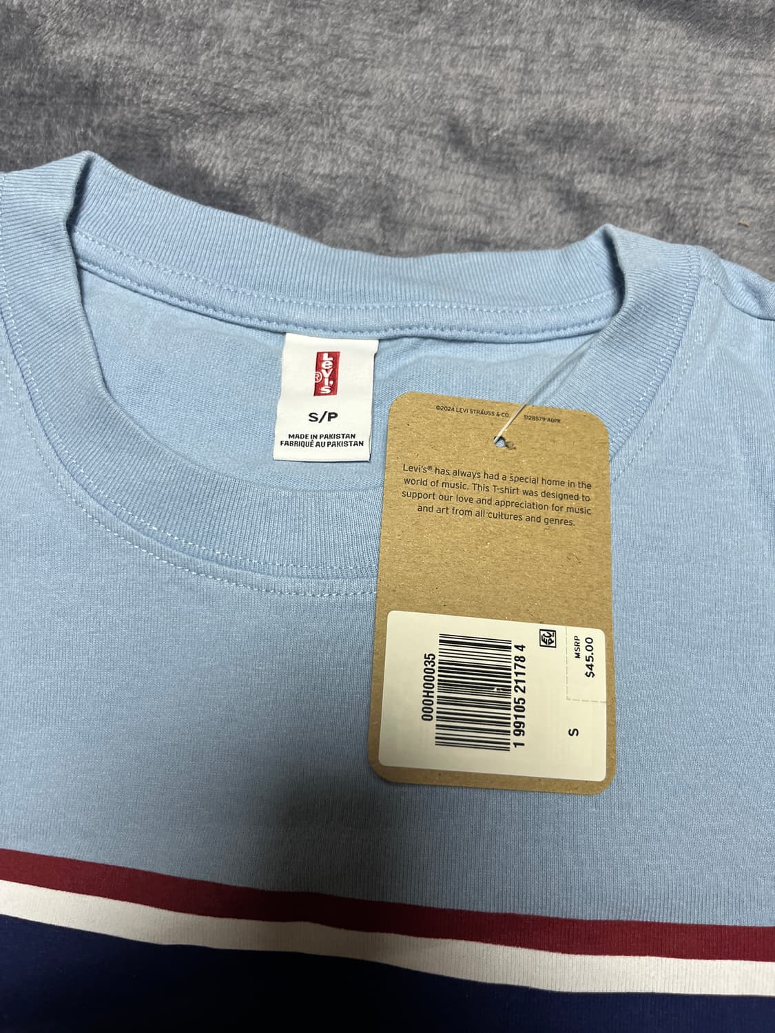 [S] 리바이스 오아시스 oasis 로고 반팔 티셔츠 하늘색 새상품 상품이미지3