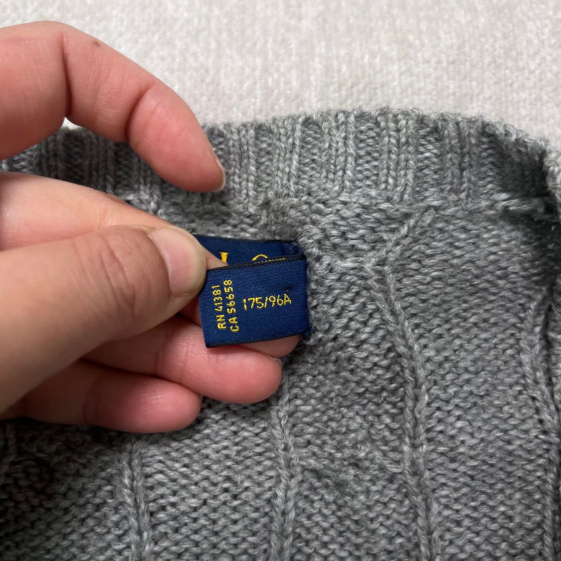 100 폴로랄프로렌 신형 꽈배기 그레이 니트 상품이미지5