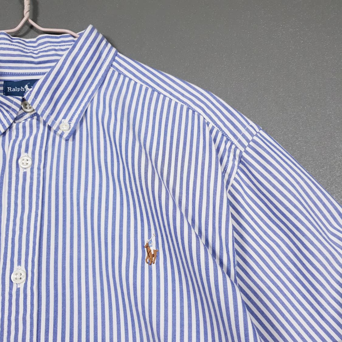 실측 L) 폴로 랄프로렌 멀티 포니 버튼다운 스트라이프 옥스포드 셔츠 상품이미지3