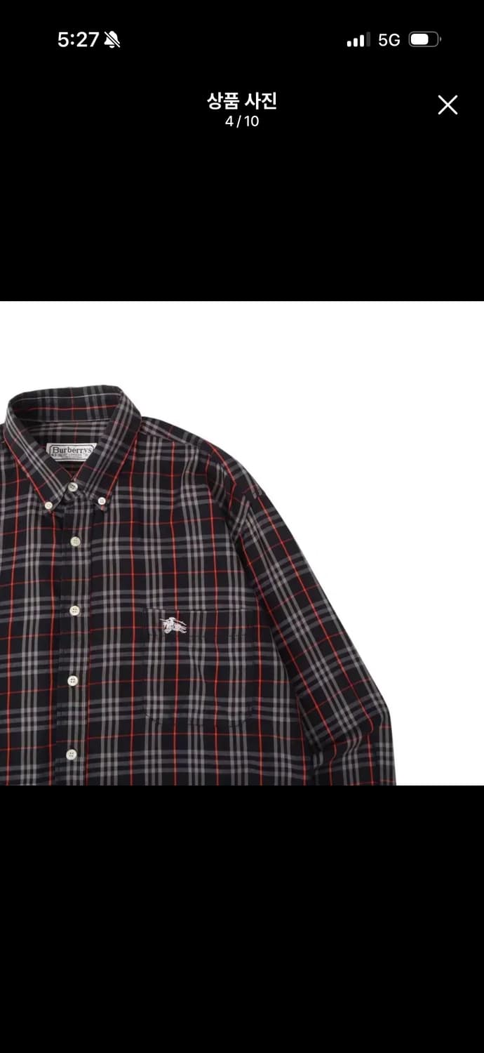 버버리 네이비 노바체크셔츠 판매합니다 상품이미지4