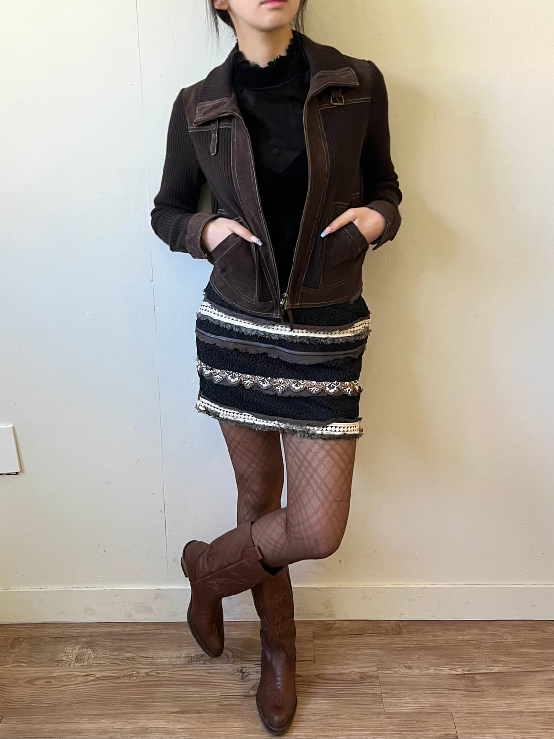 KUMIKYOKU 스웨이드 집업 자켓 상품이미지6