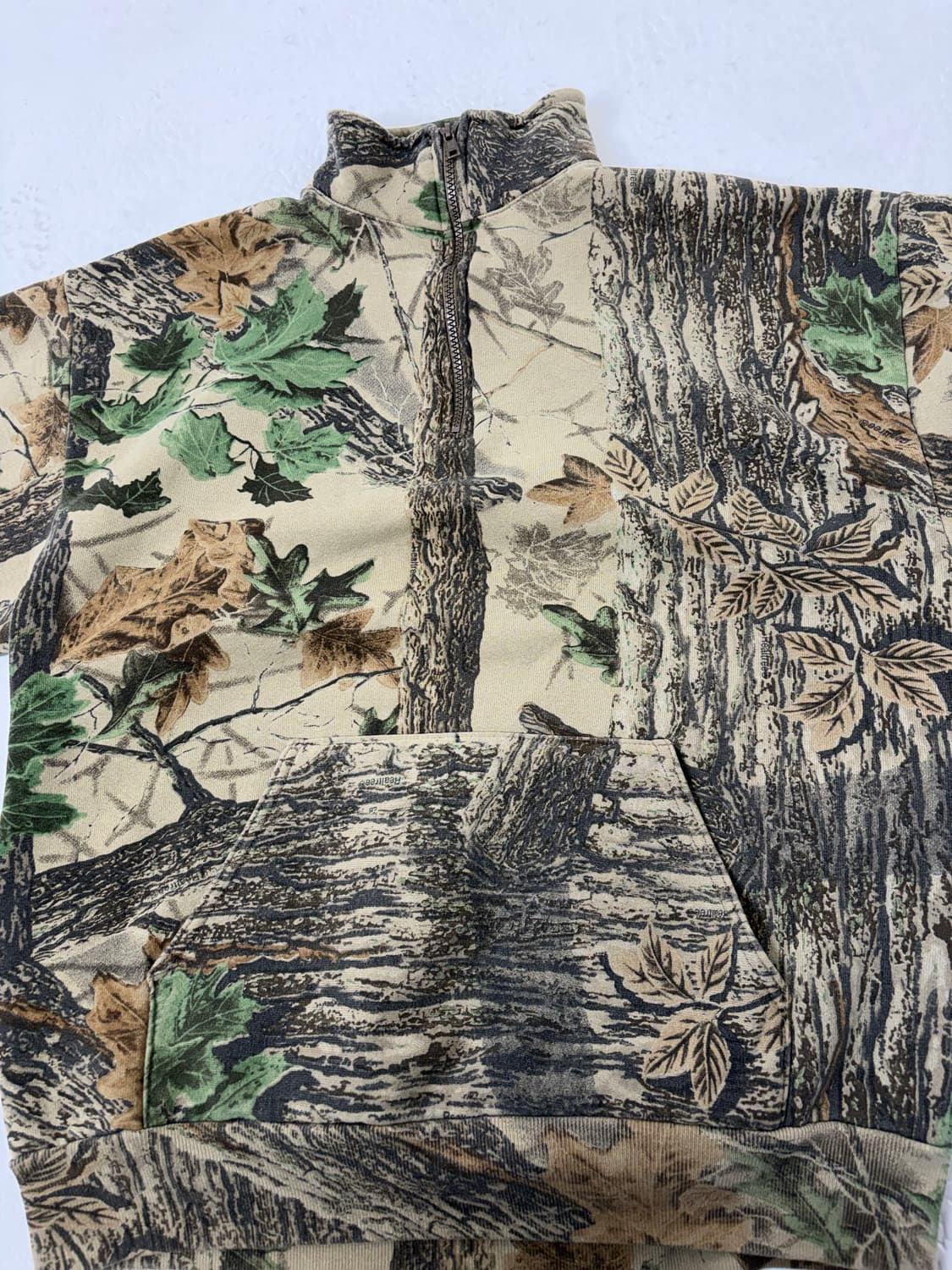 90s Forest Camouflage Quarter Sweatshirt 상품이미지5