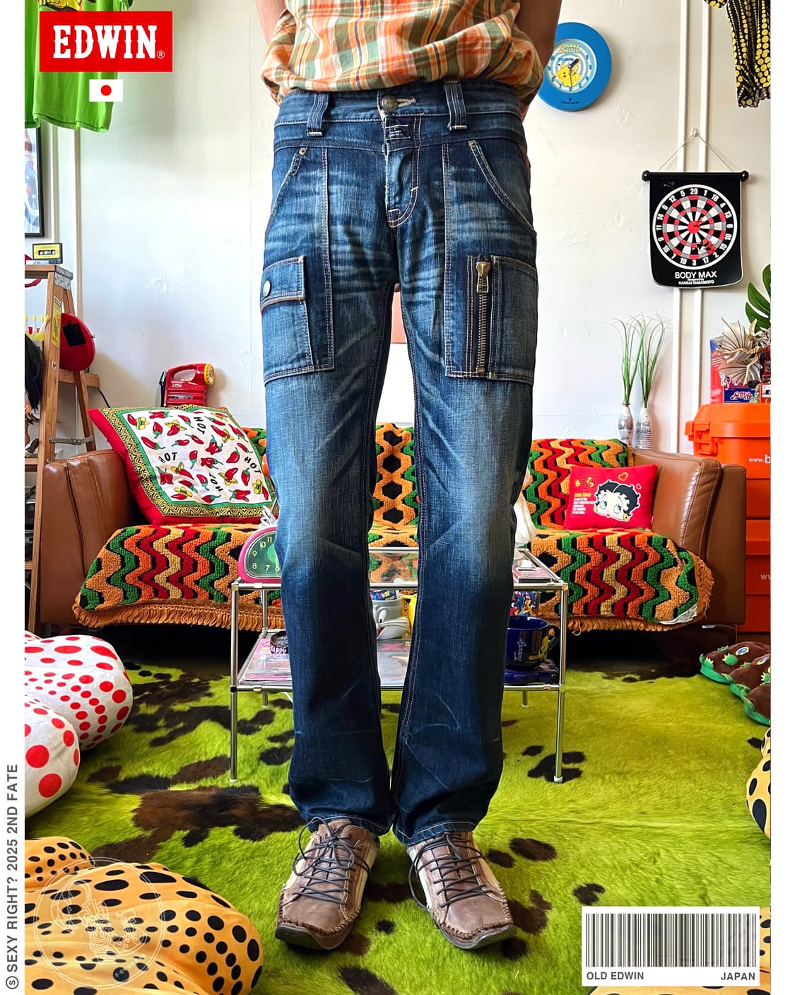 Old EDWIN Japan Cargo Pocket Denim Pants 상품이미지1