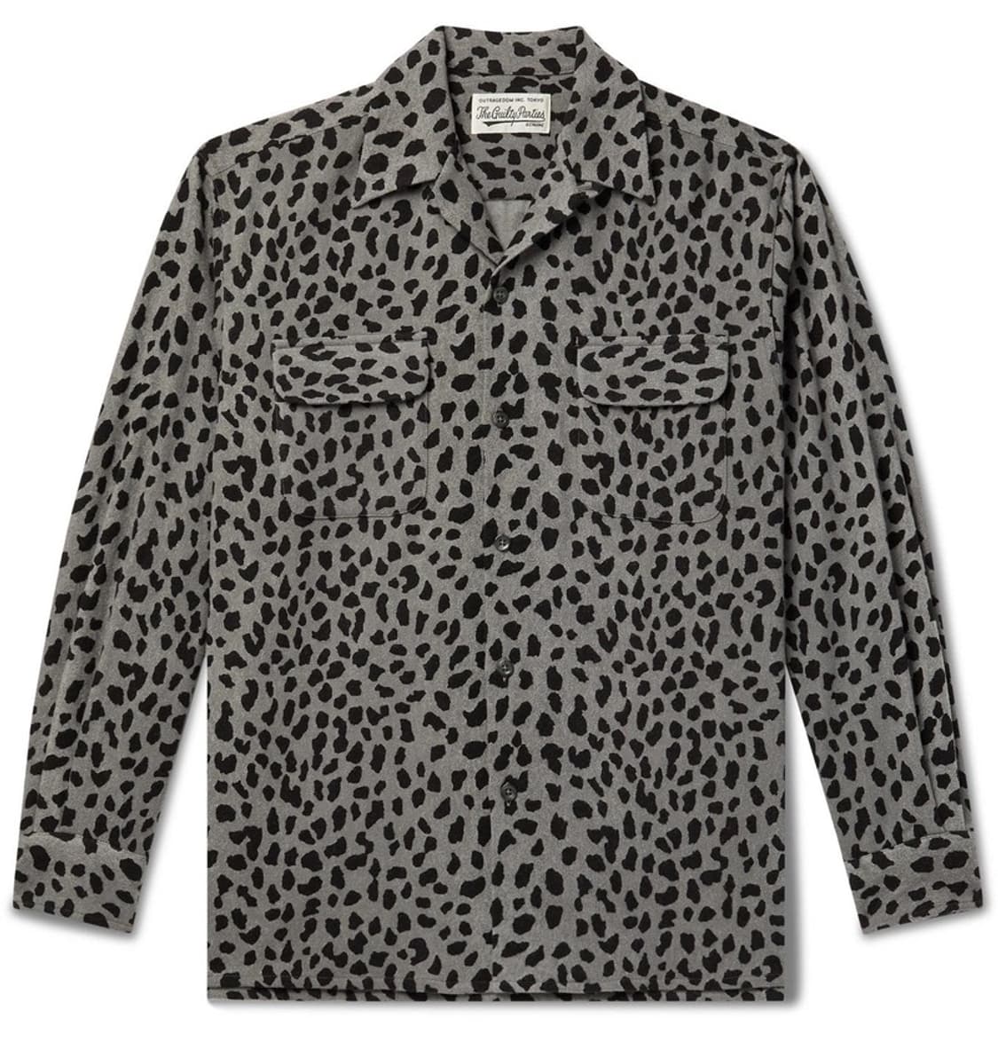 [L] 와코마리아 레오파드 울 셔츠 그레이 상품이미지1