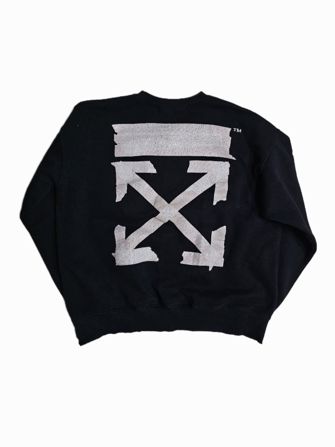 오프화이트 테이프 애로우 블랙 맨투맨 M 상품이미지2