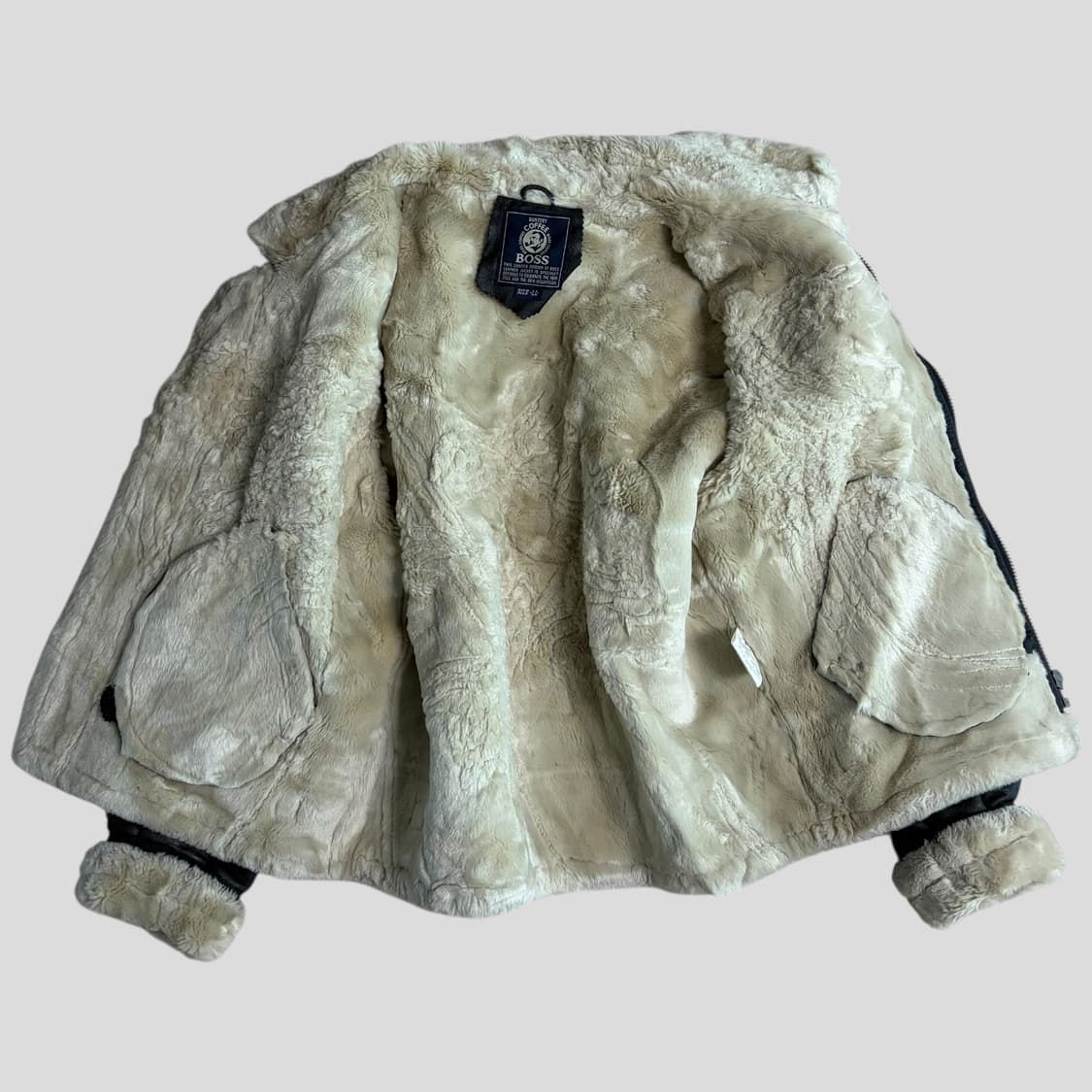 (LL)산토리 보스 커피 b-3 무스탕 자켓 상품이미지7