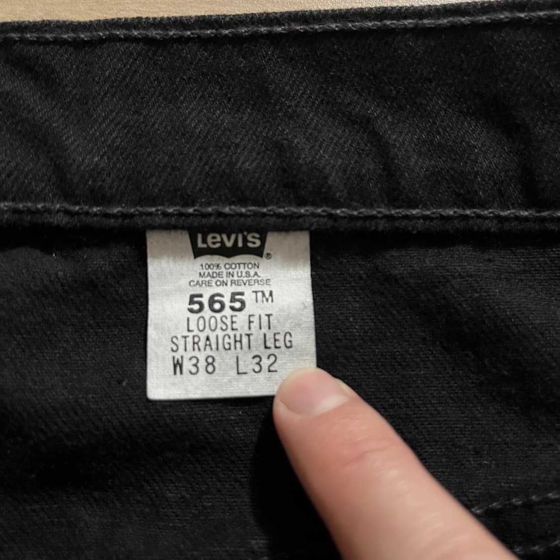 [38X32] 90s 빈티지 리바이스 565 블랙 made in usa 상품이미지2